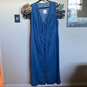 Free People, XL denounced button up, V neck dress